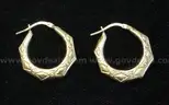 10k Yellow Gold Octagonal Hoop Earrings, 1.8 Grams