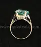 Vintage 14k Yellow Gold Cocktail Ring with Light Green Stone, 5.0 Grams
