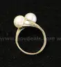 14k Yellow Gold Coral Design Pearl Ring, 3.7 Grams