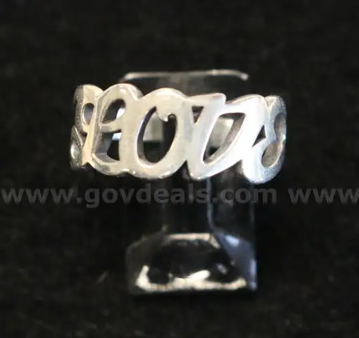 Retired James Avery Sterling Silver Love Script Ring, 4.7 Grams