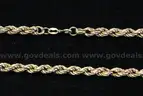 18k Yellow Gold Rope Chain Necklace, 23.7 Grams