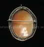 8k Yellow Gold Cameo Pendant Brooch, 7.6 Grams