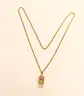 10k Yellow Gold Curb Link Necklace and Enameled Crown Pendant, 16.9 Grams