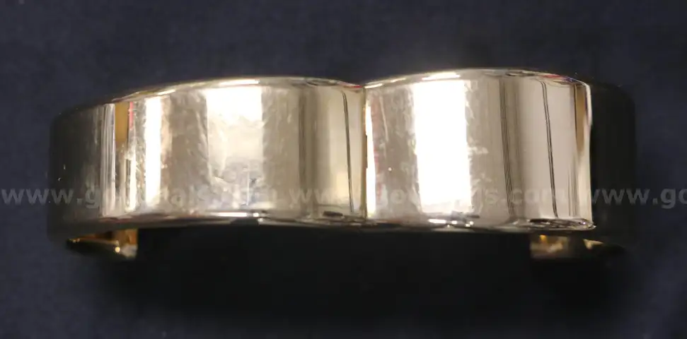 14K Yellow Gold Wide Hinged Bangle Bracelet 40.0 Grams