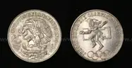30- 1968, 25 Pesos Silver Juegos De La XIX Olimpiada Mexico Coins, 675.0 Grams