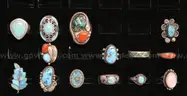 16 Assorted Pieces Of Assorted Silver Jewelry With Stones,115.0 Grams