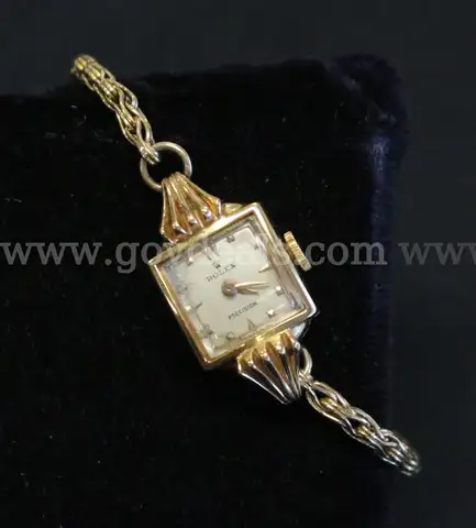 Vintage Ladies Rolex Precision Watch With 18K Y/G Case, Back & Band, 12.6 Grams