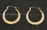 10K Yellow Gold Hoop Design Earrings, 2.6 Grams