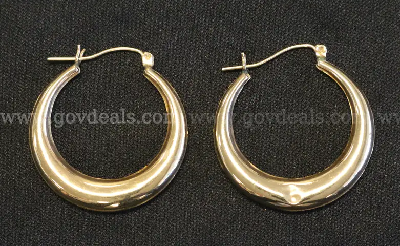 10K Yellow Gold Hoop Design Earrings, 2.6 Grams