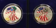 4 U.S. Colorized Silver American Eagle Dollar Coins