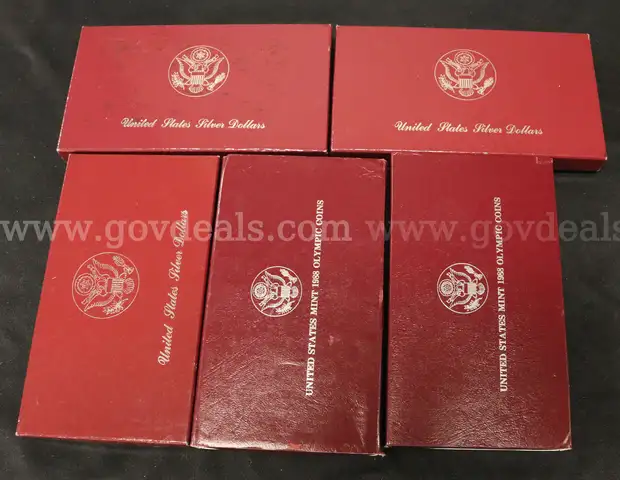 5 Assorted U.S. Silver One Dollar Olympiad Coins