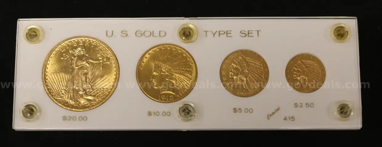 Early 1900's Assorted Date U.S. Gold Coin Type Set, 62.5 Grams Total