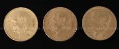 3- 1906 Mexico Diez Pesos Gold Coins, 24.9 Grams Total