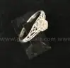 14k White Gold Vintage Solitaire Diamond Ring, 3.2 Grams