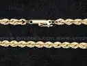 14k Yellow Gold Rope Chain Necklace, 10.7 Grams
