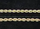 14k Yellow Gold Rope Chain Necklace, 10.7 Grams