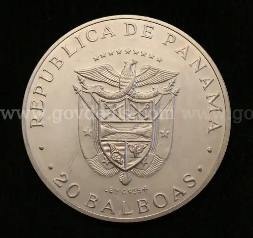 1974 Panama 20 Balboas Silver Coin, 129.6 Grams
