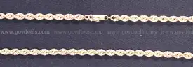 14K Yellow Gold Rope Design Necklace, 47.9 Grams