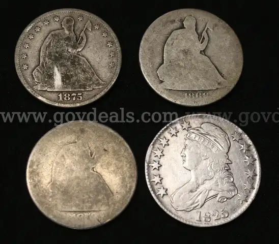 4 Assorted U.S. Silver Half Dollar Coins