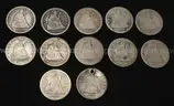 12 U.S. Silver Seated Liberty Quarters