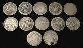 12 U.S. Silver Seated Liberty Quarters