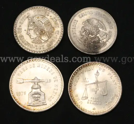9 Assorted Mexico Silver Coins, 295.2 Grams