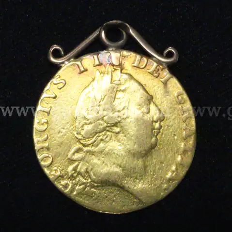 1787 Great Britain King George III Coin W/8K Bail, 8.5 Grams