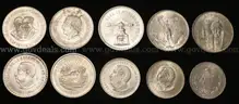 17 Assorted Vintage Mexican Silver and Copper Coins, Mostly Uncirculated