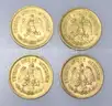 4 Assorted Date Mexico Diez Pesos Gold Coins, 33.2 Grams Total