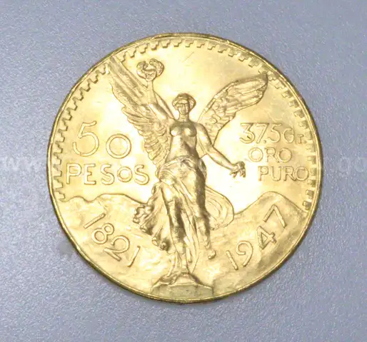 1947 Gold Mexico 50 Peso Coin, 41.6 Grams