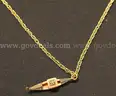 18k Yellow Gold Rope Chain with Enameled Venetian Boat Pendant, 16.1 Grams Total