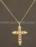 14k Yellow Gold Rope Chain Necklace with Diamond Cross Pendant, 12.9 Grams