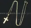 14k Yellow Gold Serpentine Necklace with Cross Pendant, 3.2 Grams Total