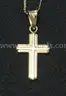 14k Yellow Gold Serpentine Necklace with Cross Pendant, 3.2 Grams Total