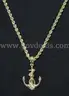 14k Yellow Gold Rope Chain with Diamond Cut Anchor Pendant, 28.6 Grams Total