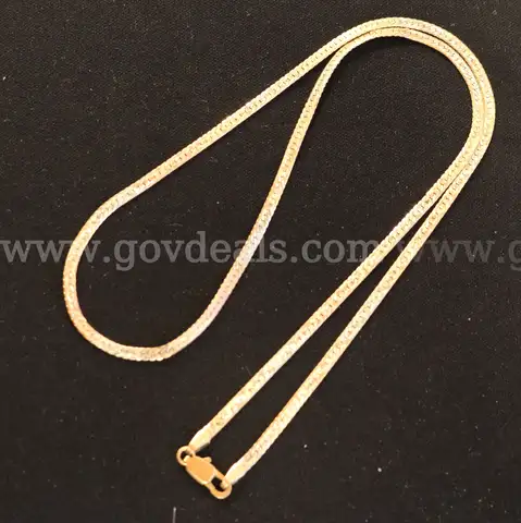 14k Tri-Tone Gold Diamond Cut Herringbone Necklace, 5.7 Grams