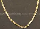 14k Yellow Gold Rope Chain with Barrel Spacers, 14.9 Grams
