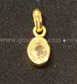 22k Yellow Gold Solitaire Pendant with White Sapphire, 1.6 Grams