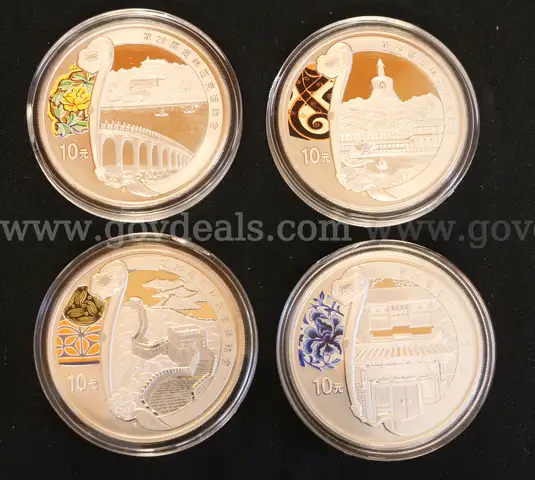 2008 Beijing Olympics Series .999 Silver 4 Coin Set With Box