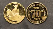 8- Terry County, Tx Commemorative Gold-Plated 1 Oz. Silver Rounds, 250.4 Grams