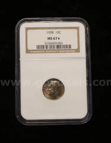 1958 U.S. Silver Roosevelt Dime NGC Graded MS 67*