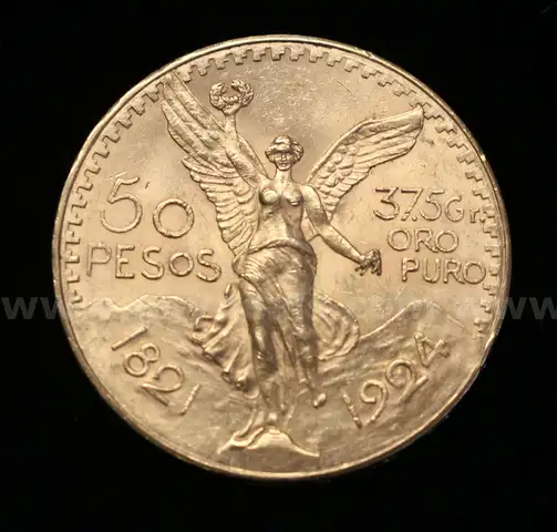 1924 Gold Mexico 50 Peso Coin, 41.6 Grams