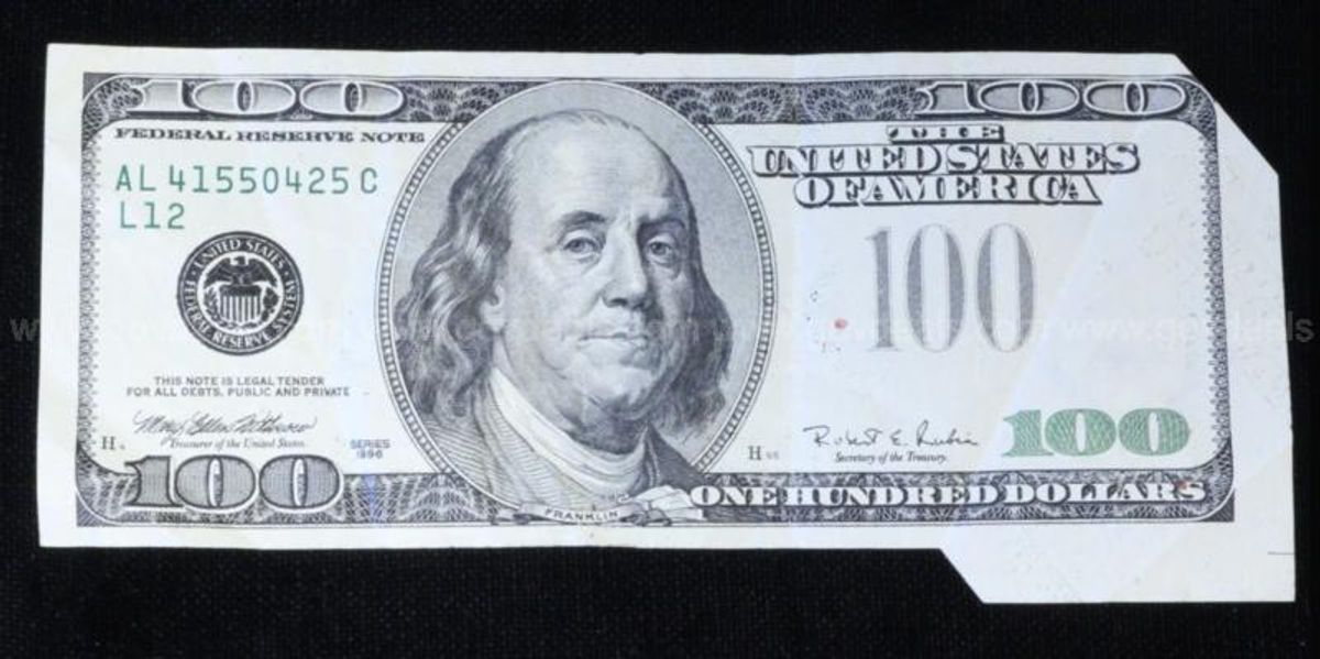 1996 $100 Bill With Misprint/Error Treasury Seal | AllSurplus