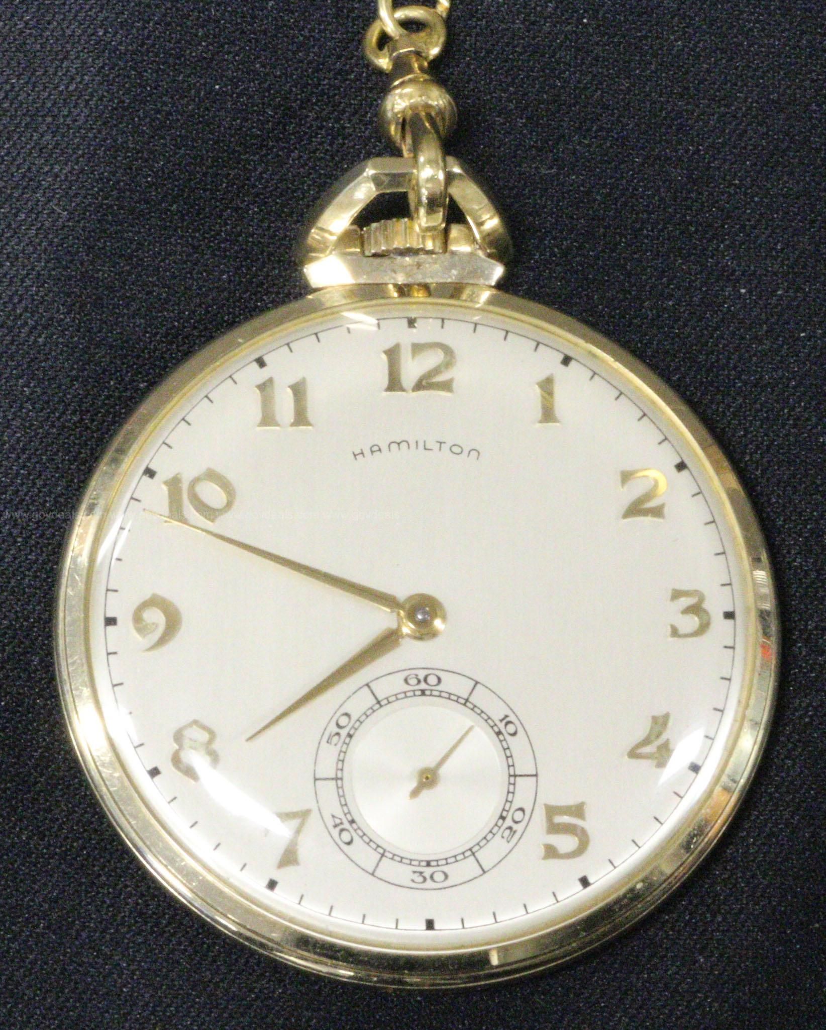 Hamilton 10k gold on sale filled pocket watch