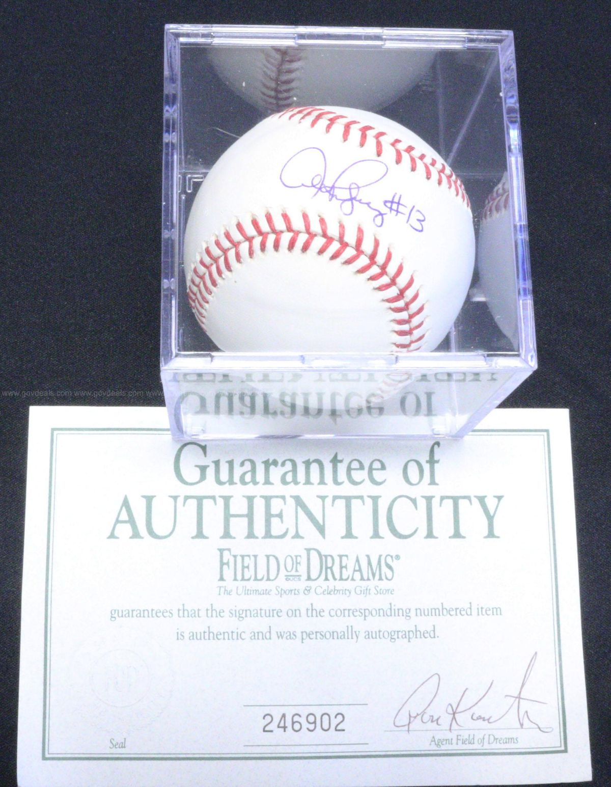 Rawling's Alex Rodriguez Autographed Baseball With Certificate In 