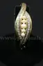 14K Yellow Gold Hinged Bangle With Pearls &#x26; Diamonds, 30.0 Grams