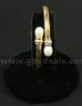 14K Yellow Gold Bracelet &#x26; Earring Set With Pearls &#x26; Diamonds, 10.0 Grams