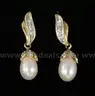 14K Yellow Gold Bracelet &#x26; Earring Set With Pearls &#x26; Diamonds, 10.0 Grams