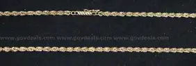 14K Yellow Gold Rope Design Necklace, 14.8 Grams