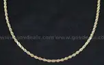 14K Yellow Gold Rope Design Necklace, 14.8 Grams